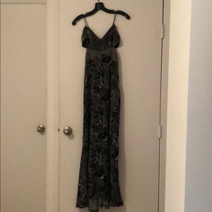 Ecoté patterned maxi dress with side cut outs